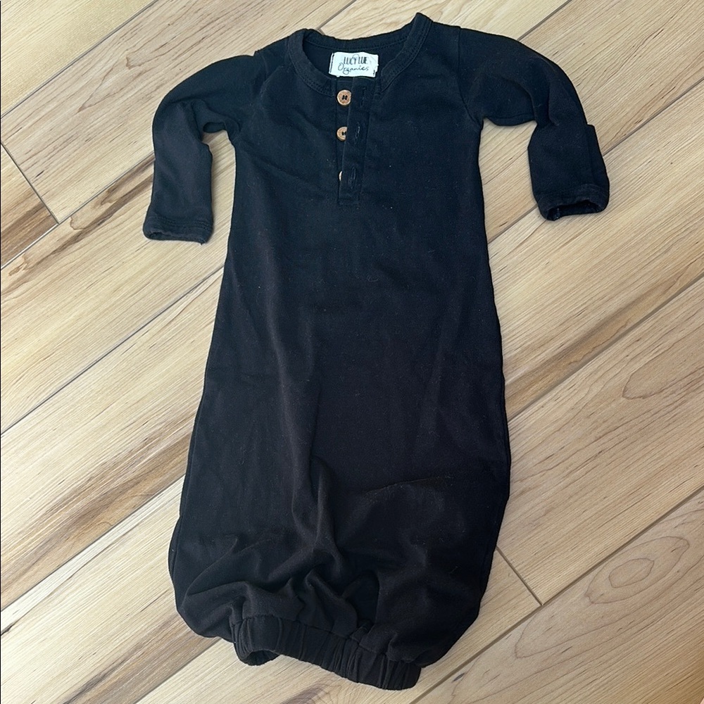 Lucy Lue Organics Black Sleep Sack Pajamas size Newborn